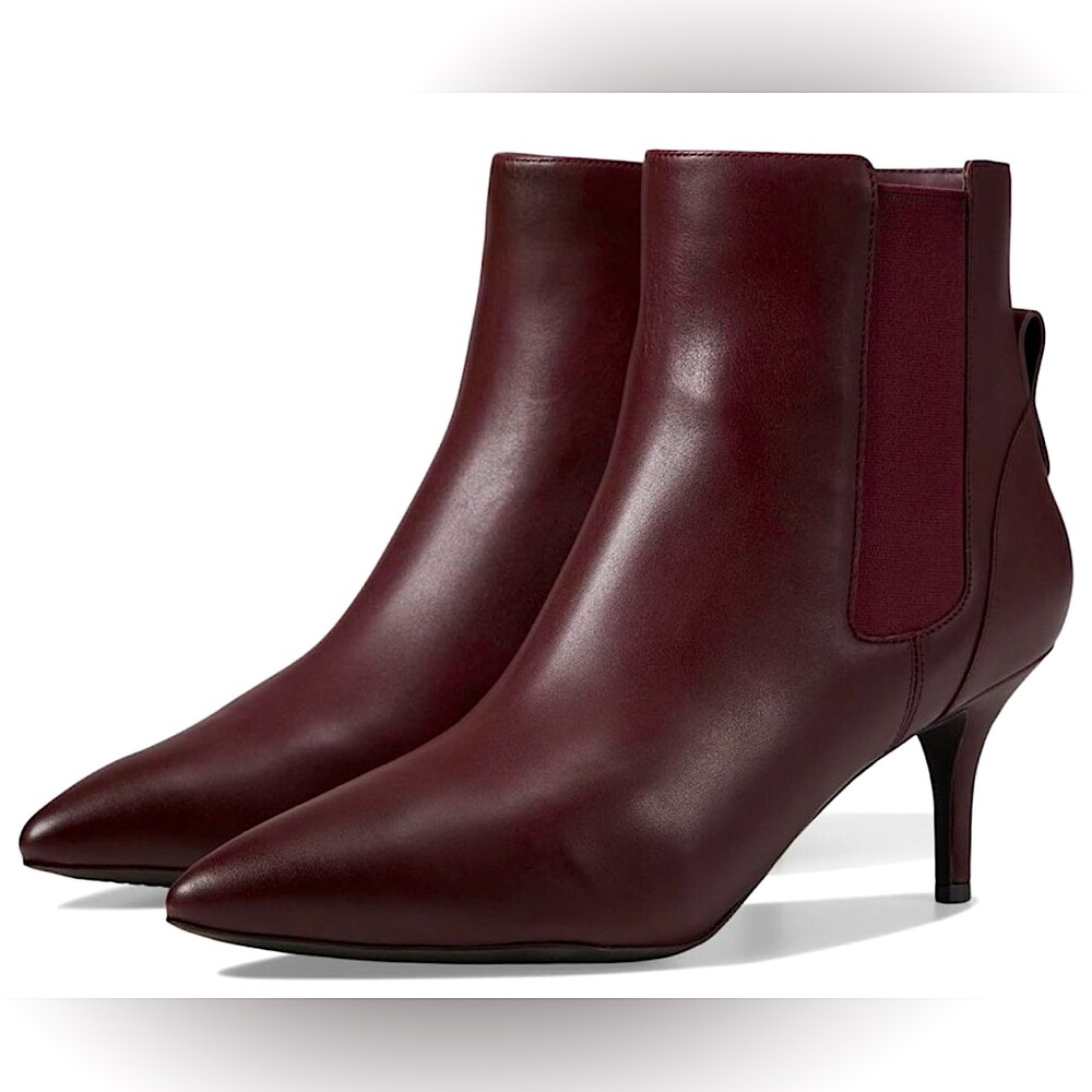 😍 NIB New Cole Haan Go To Park Bloodstone Leather Heeled Ankle Boots Bootie 5.5